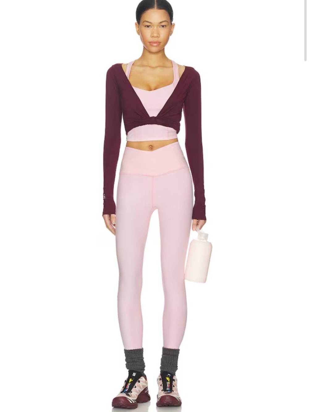 NWT Beyond Yoga Frosty Pink Set: Leggings & Intensity Racerback Cropped Tank Top - Picture 5 of 12